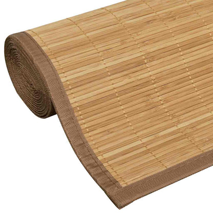 Rectangular Brown Bamboo Rug 80 x 300 cm