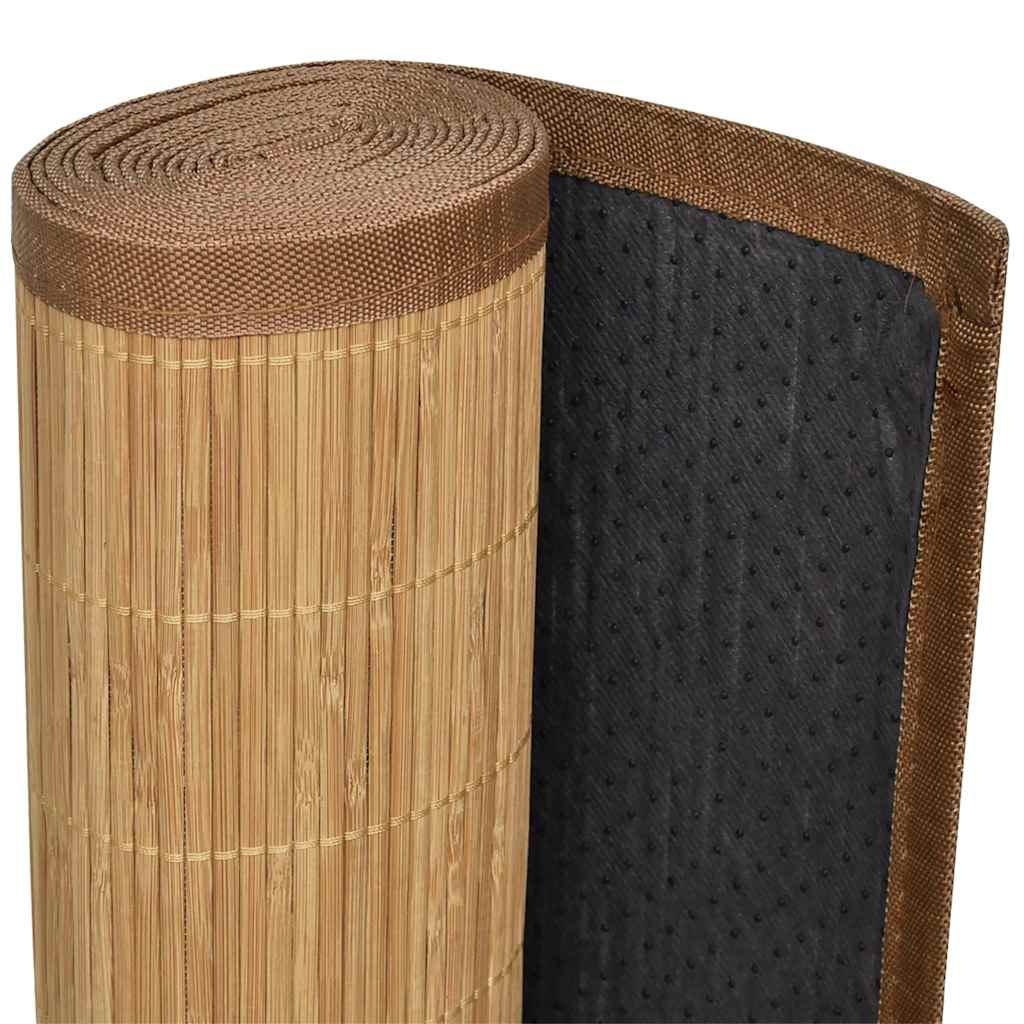 Rectangular Brown Bamboo Rug 120 x 180 cm