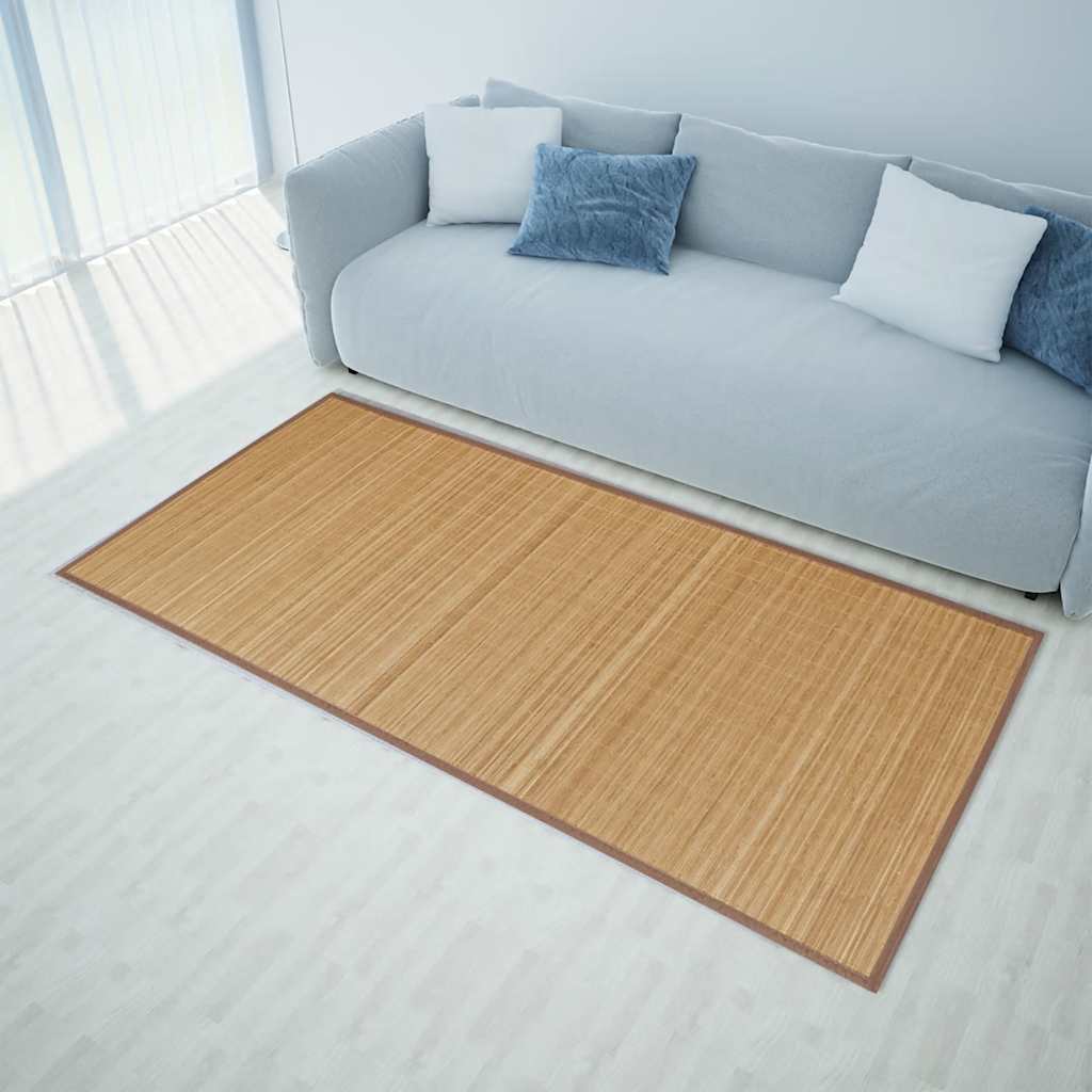 Rectangular Brown Bamboo Rug 120 x 180 cm