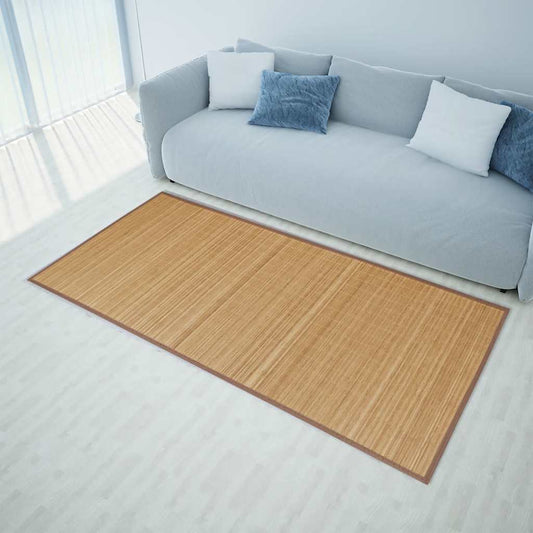 Rectangular Brown Bamboo Rug 120 x 180 cm