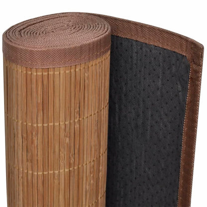 Rectangular Brown Bamboo Rug 150 x 200 cm