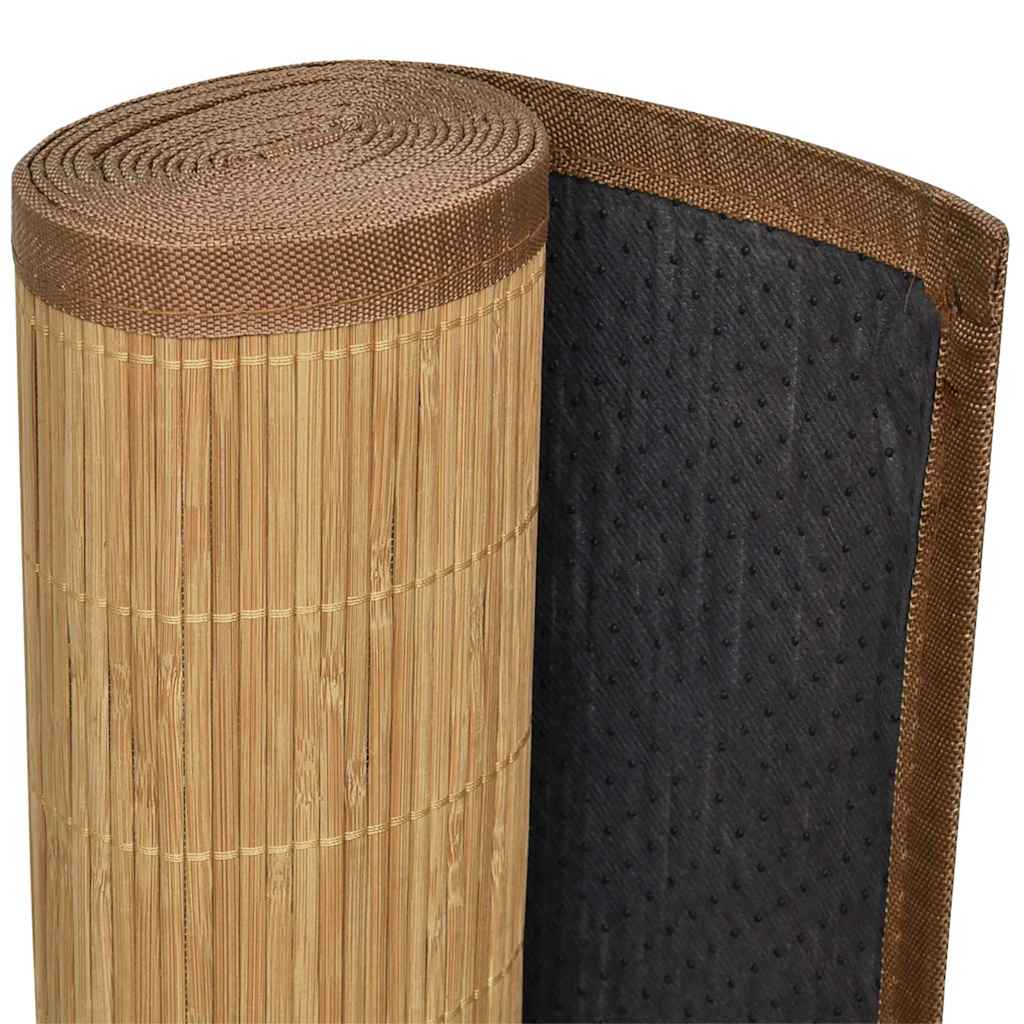 Rectangular Brown Bamboo Rug 150 x 200 cm