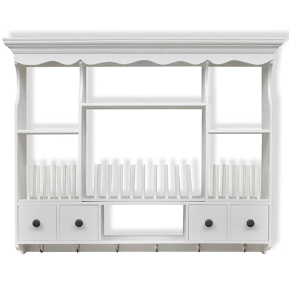 vidaXL Wooden Kitchen Wall Cabinet White