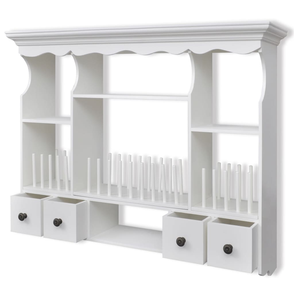 241372 vidaXL Wooden Kitchen Wall Cabinet White