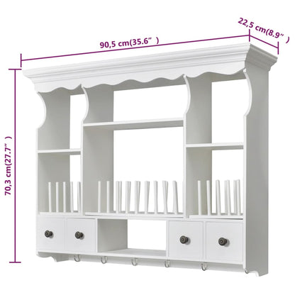 241372 vidaXL Wooden Kitchen Wall Cabinet White