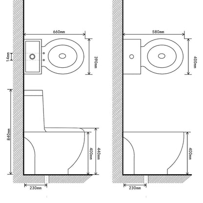 White Ceramic Toilet & Bidet Set