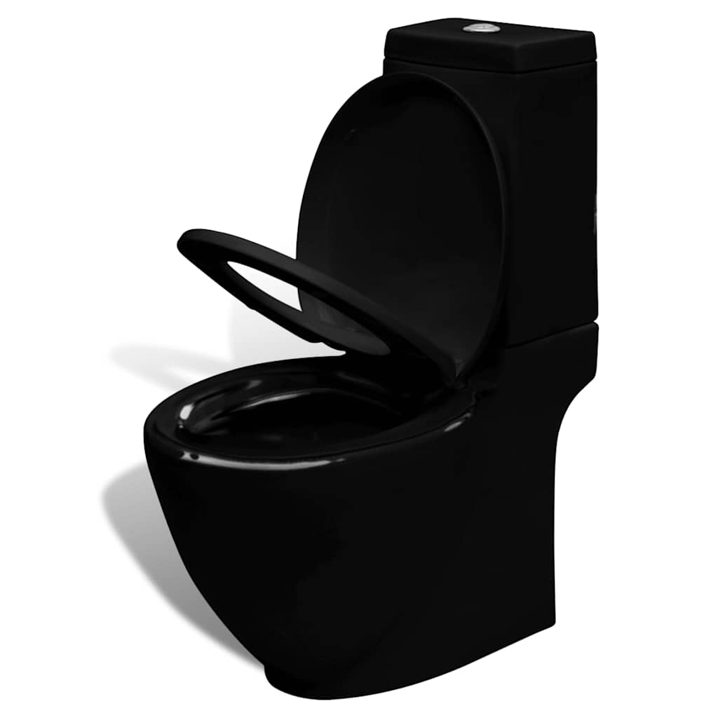 Black Ceramic Toilet & Bidet Set