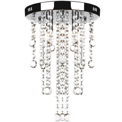 241382 White Metal Ceiling Lamp with Crystal Beads