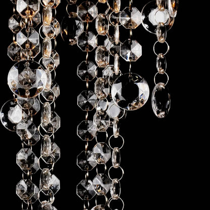 241382 White Metal Ceiling Lamp with Crystal Beads