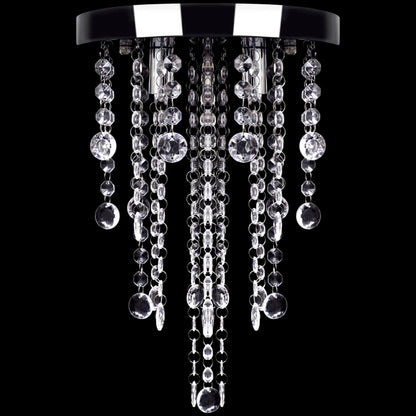 241382 White Metal Ceiling Lamp with Crystal Beads