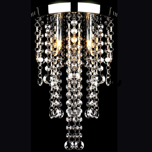 241382 White Metal Ceiling Lamp with Crystal Beads