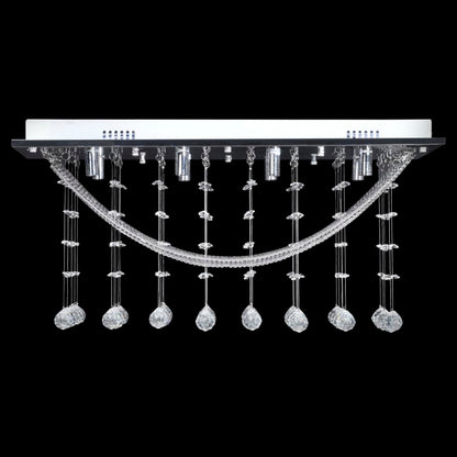 241391 White Ceiling Lamp with Glittering Glass Crystal Beads 8 x G9 29 cm