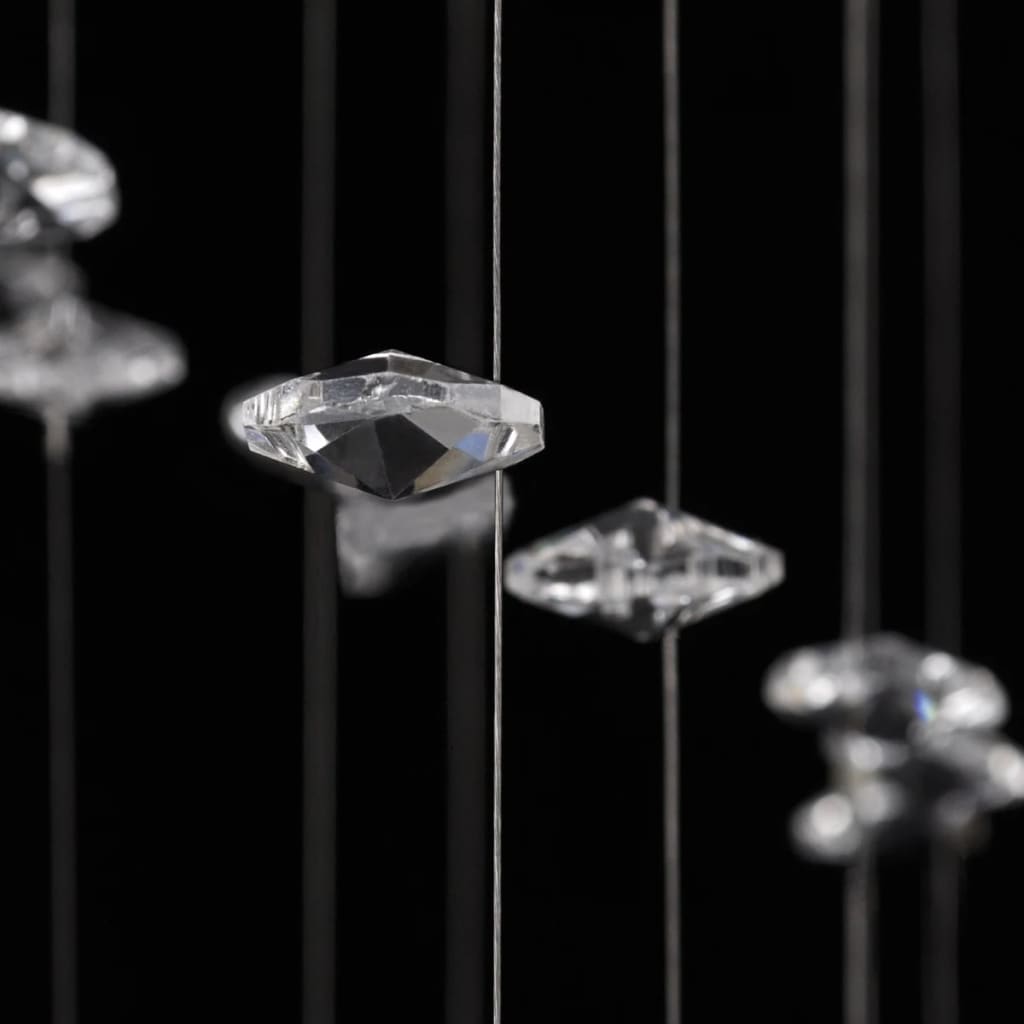 241391 White Ceiling Lamp with Glittering Glass Crystal Beads 8 x G9 29 cm