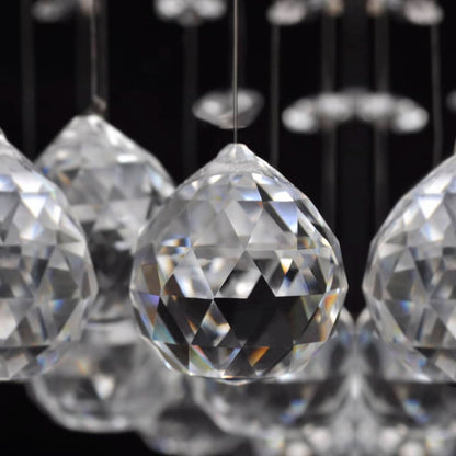 241391 White Ceiling Lamp with Glittering Glass Crystal Beads 8 x G9 29 cm