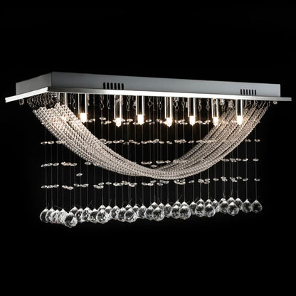241391 White Ceiling Lamp with Glittering Glass Crystal Beads 8 x G9 29 cm