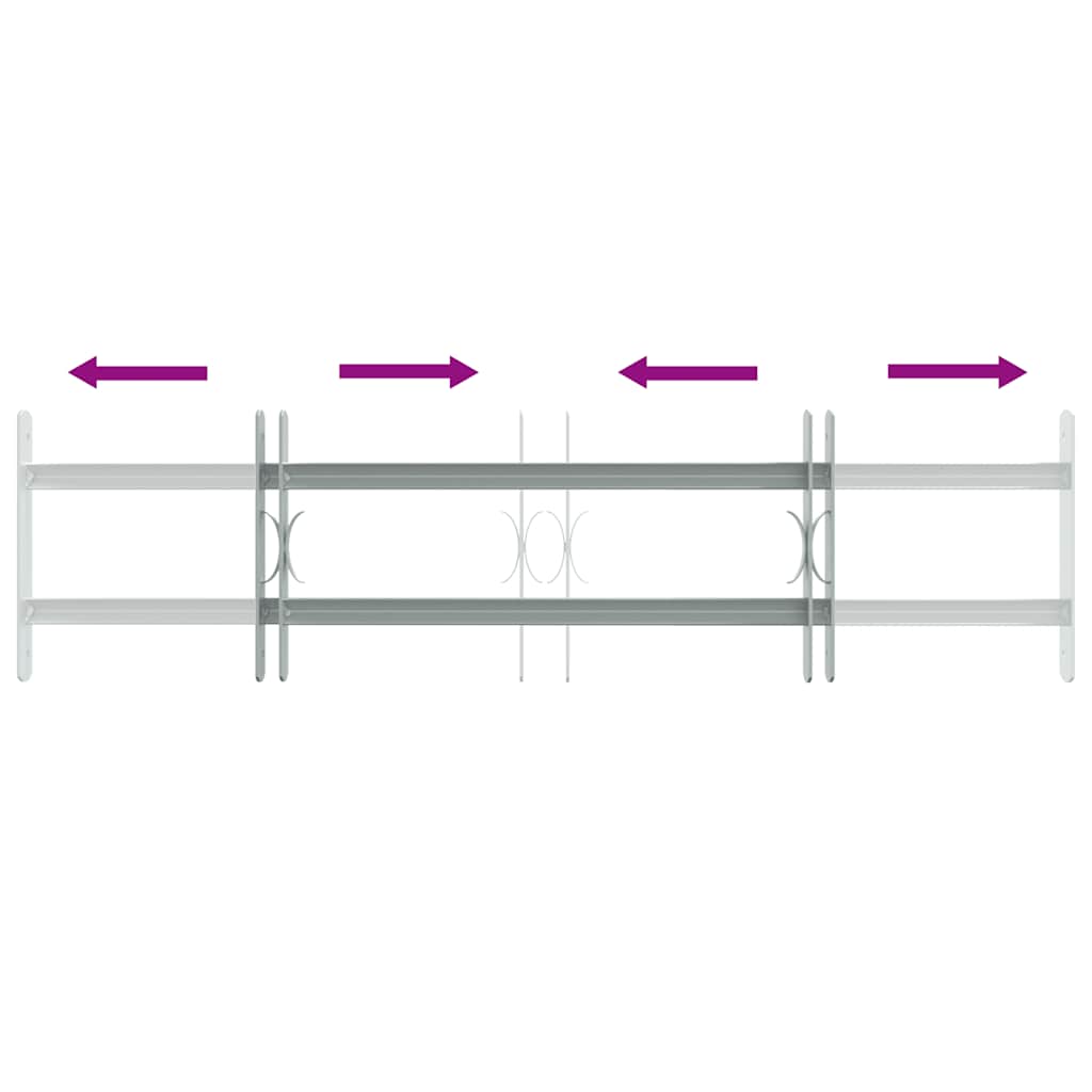 Adjustable Security Grille for Windows with 2 Crossbars 700-1050 mm