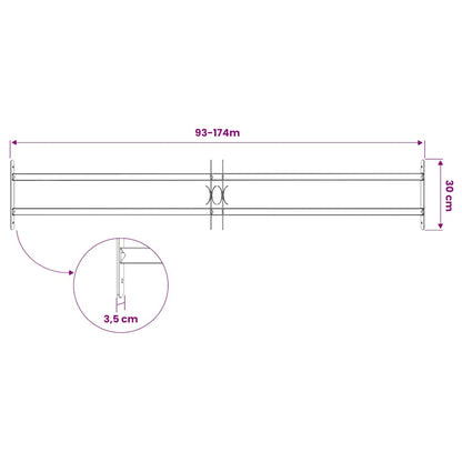 Adjustable Security Grille for Windows with 2 Crossbars 1000-1500 mm