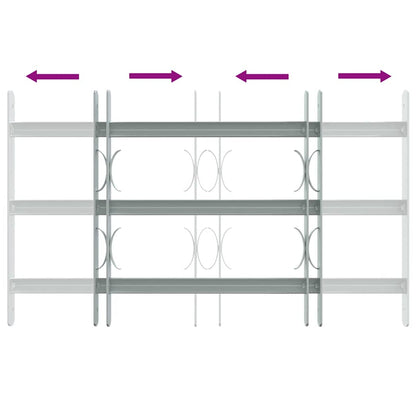 Adjustable Security Grille for Windows with 3 Crossbars 500-650 mm