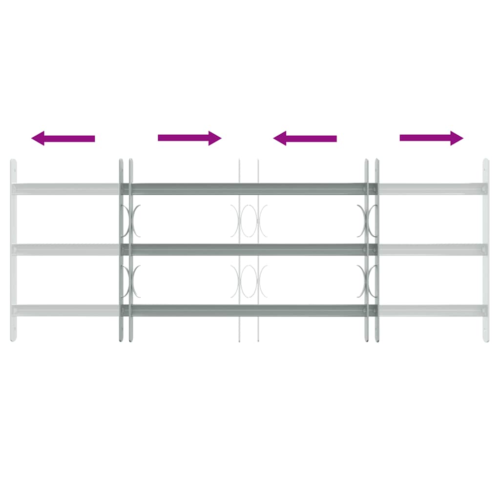 Adjustable Security Grille for Windows with 3 Crossbars 700-1050 mm