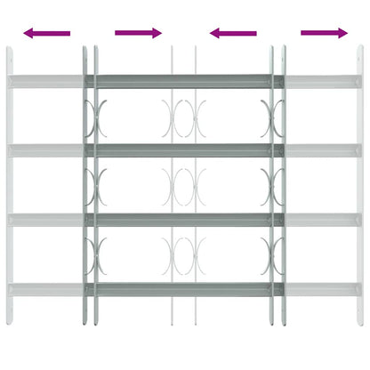 Adjustable Security Grille for Windows with 4 Crossbars 500-650 mm