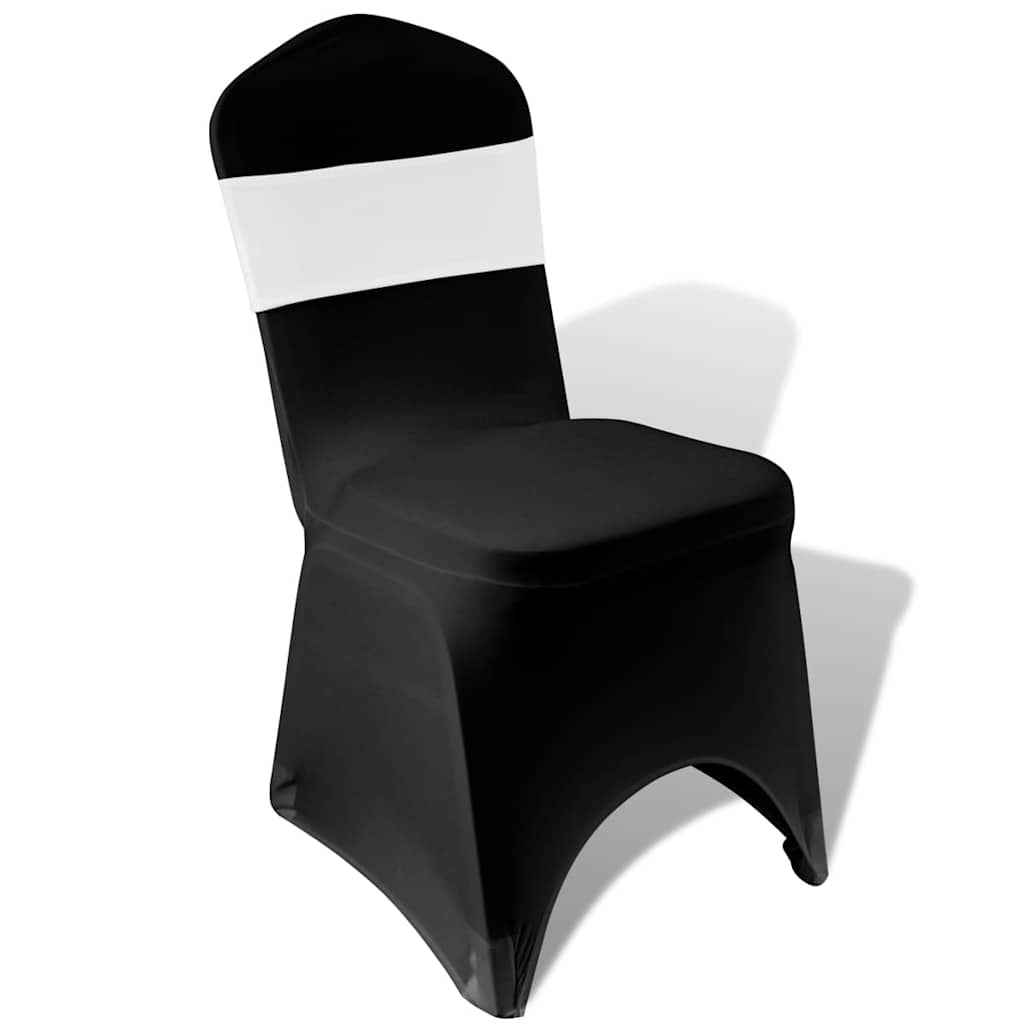 vidaXL 25 pcs White Stretchable Decorative Chair Band with Diamond Buckle