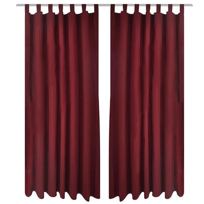 vidaXL 2 pcs Bordeaux Micro-Satin Curtains with Loops 140 x 175 cm