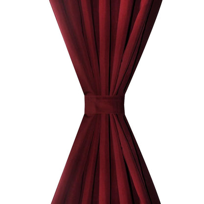 vidaXL 2 pcs Bordeaux Micro-Satin Curtains with Loops 140 x 225 cm