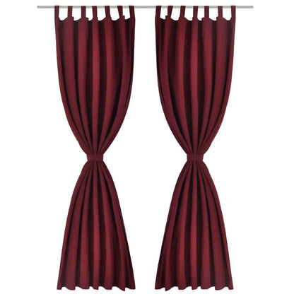 2 pcs Bordeaux Micro-Satin Curtains with Loops 140 x 245 cm