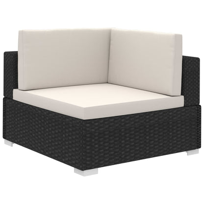 vidaXL Patio Furniture | Black | Poly Rattan | Large |  Removable Covers