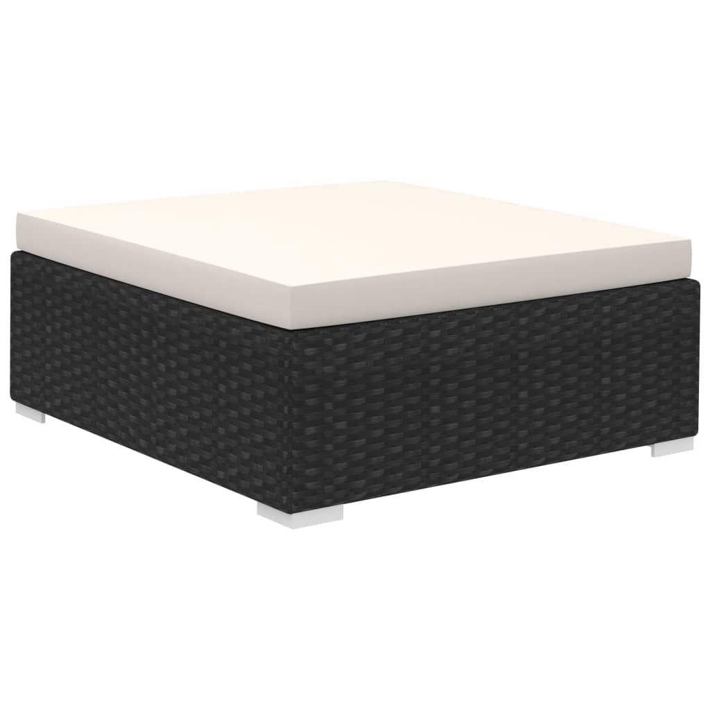 vidaXL Patio Furniture | Black | Poly Rattan | Large |  Removable Covers