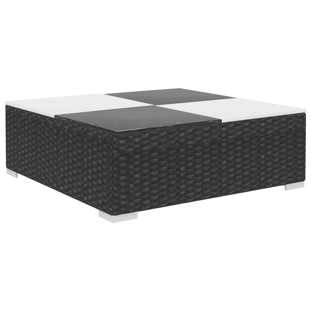 vidaXL Patio Furniture | Black | Poly Rattan | Large |  Removable Covers