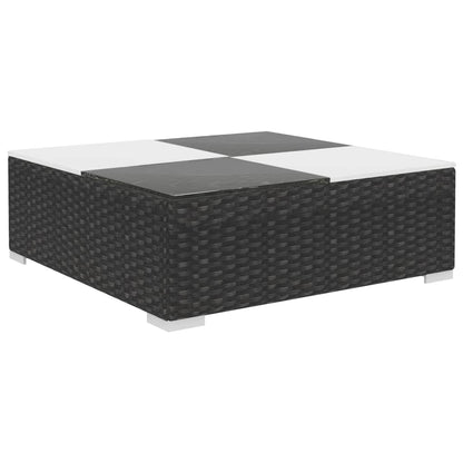 vidaXL Patio Furniture | Black | Poly Rattan | Large |  Removable Covers