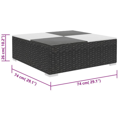 vidaXL Patio Furniture | Black | Poly Rattan | Large |  Removable Covers