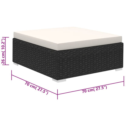 vidaXL Patio Furniture | Black | Poly Rattan | Large |  Removable Covers