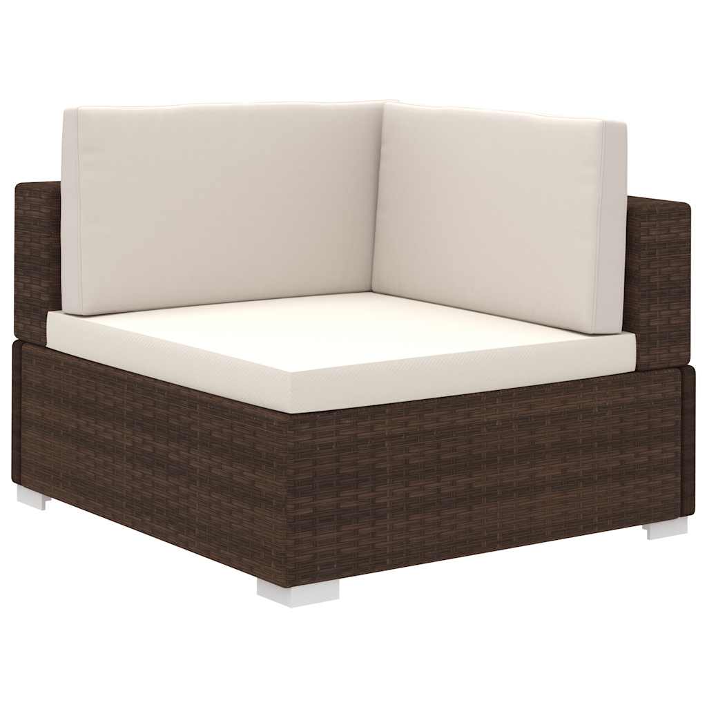 41270 vidaXL 8 Piece Garden Lounge Set with Cushions Poly Rattan Brown