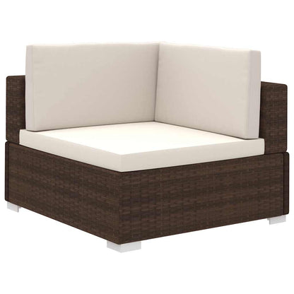 41270 vidaXL 8 Piece Garden Lounge Set with Cushions Poly Rattan Brown