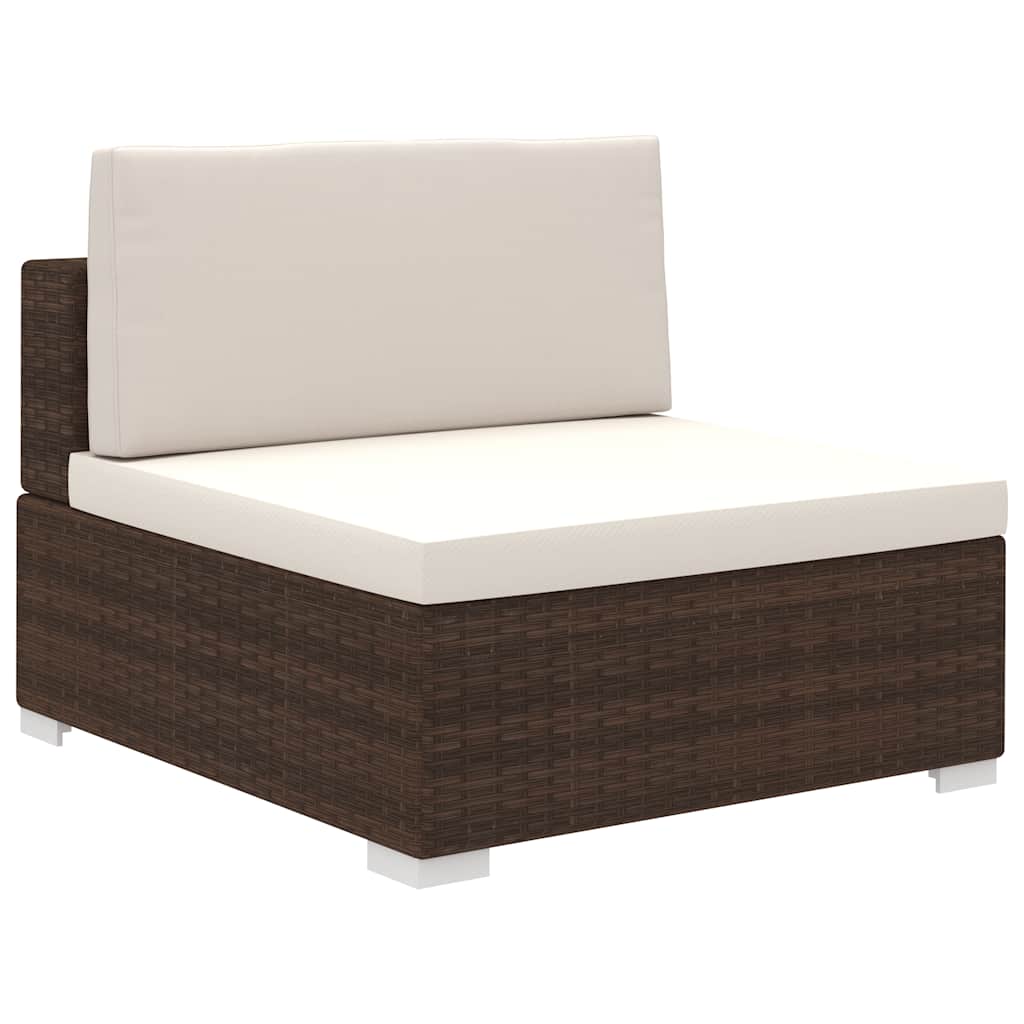 41270 vidaXL 8 Piece Garden Lounge Set with Cushions Poly Rattan Brown