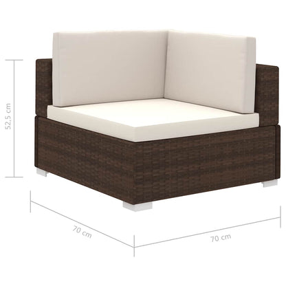 41270 vidaXL 8 Piece Garden Lounge Set with Cushions Poly Rattan Brown