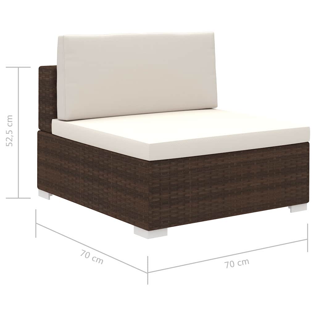 41270 vidaXL 8 Piece Garden Lounge Set with Cushions Poly Rattan Brown
