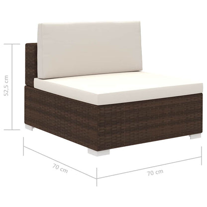 41270 vidaXL 8 Piece Garden Lounge Set with Cushions Poly Rattan Brown