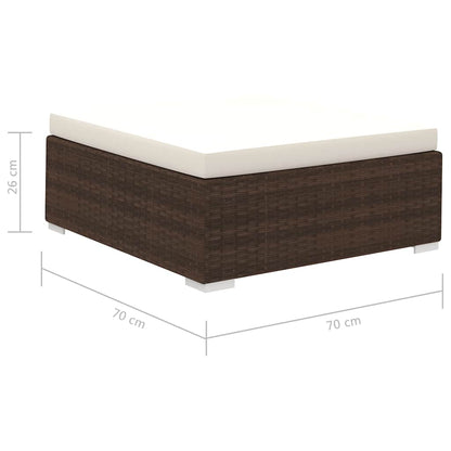 41270 vidaXL 8 Piece Garden Lounge Set with Cushions Poly Rattan Brown
