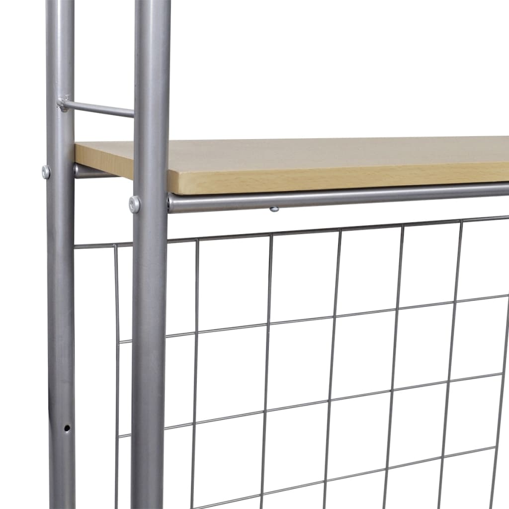 vidaXL Breakfast Bar Set | Beige, Silver | Steel, MDF | Compact | Foldable