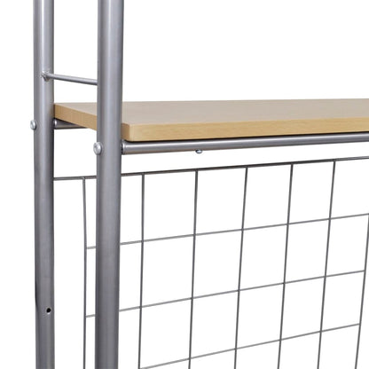 vidaXL Breakfast Bar Set | Beige, Silver | Steel, MDF | Compact | Foldable
