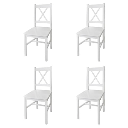 vidaXL Dining Chairs 4 pcs White Pinewood