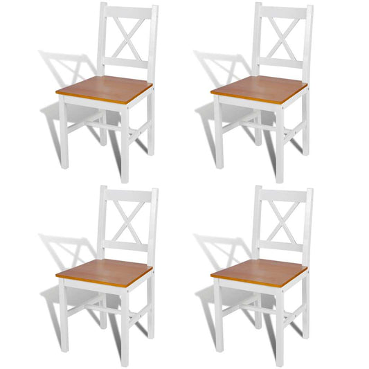 vidaXL Dining Chairs 4 pcs White Pinewood