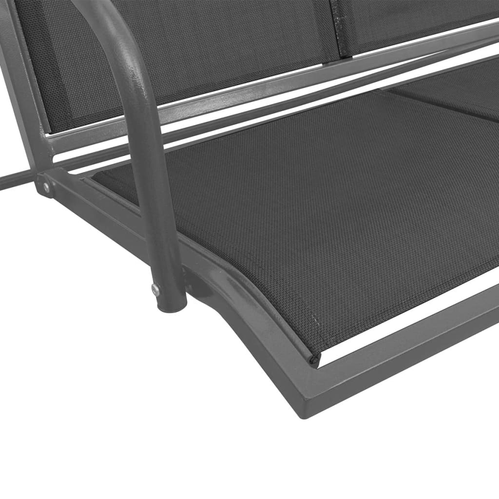 vidaXL Garden Swing Bench with Canipy Black