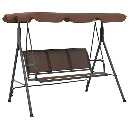 41422 vidaXL Garden Swing Bench with Canopy Coffee