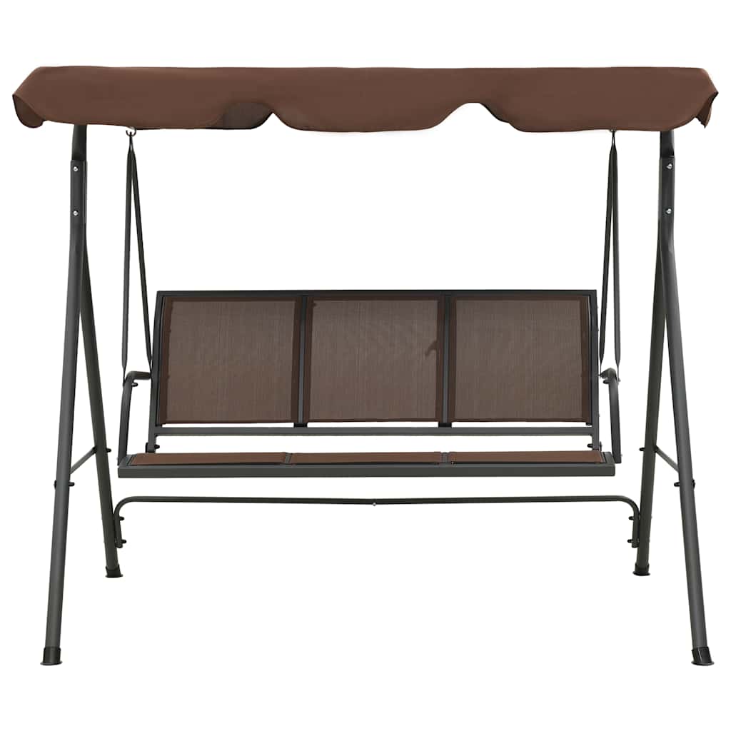 41422 vidaXL Garden Swing Bench with Canopy Coffee