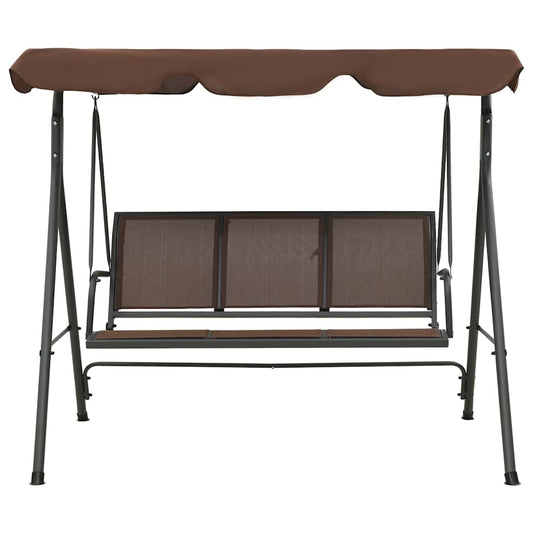 41422 vidaXL Garden Swing Bench with Canopy Coffee