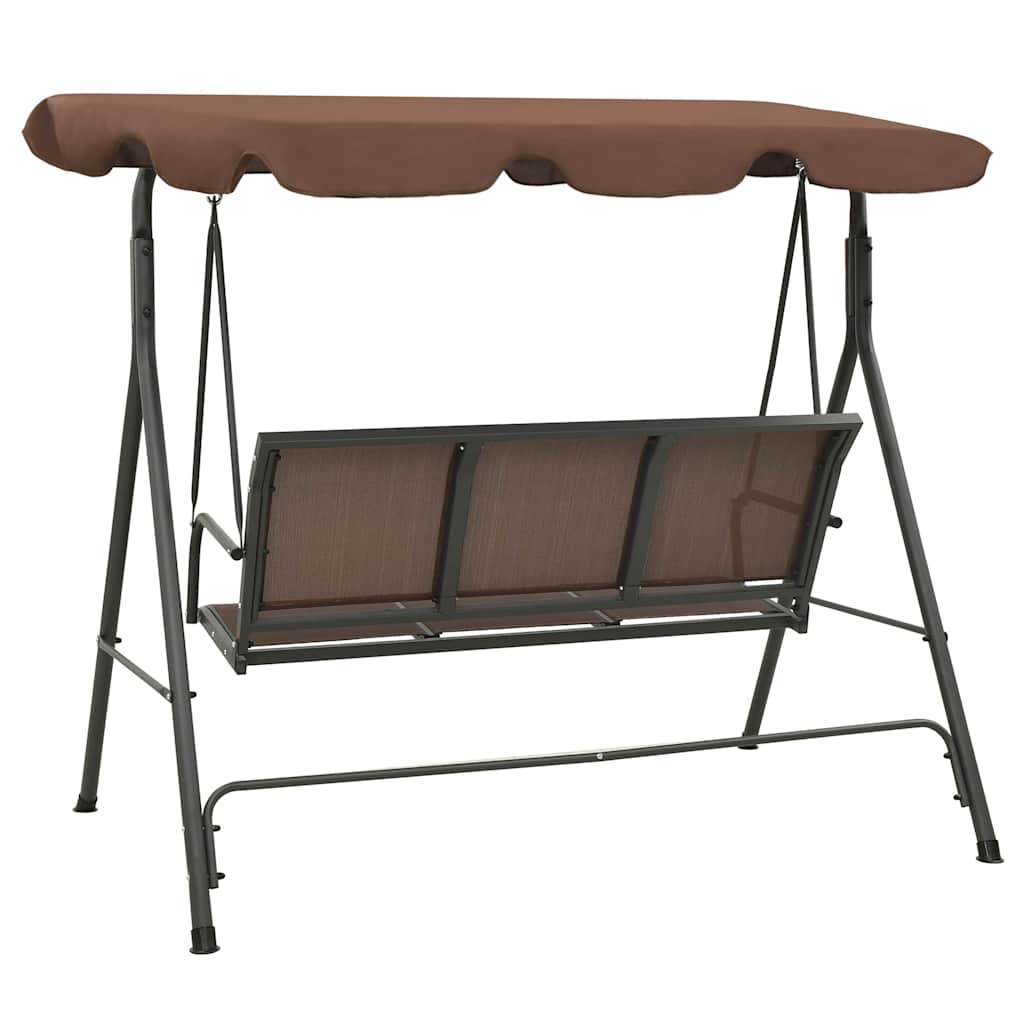 41422 vidaXL Garden Swing Bench with Canopy Coffee
